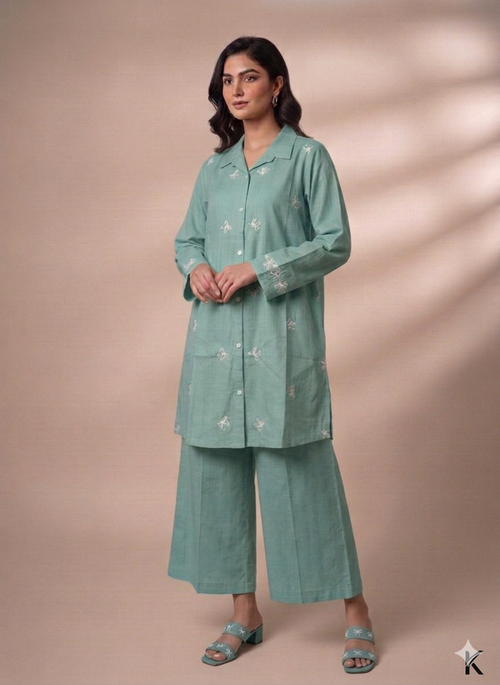 Cs050- Trending Cotton Embroidered Cordset