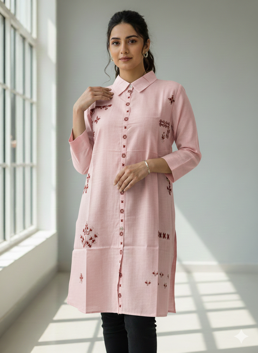 St111- Floral Embroiderd Top