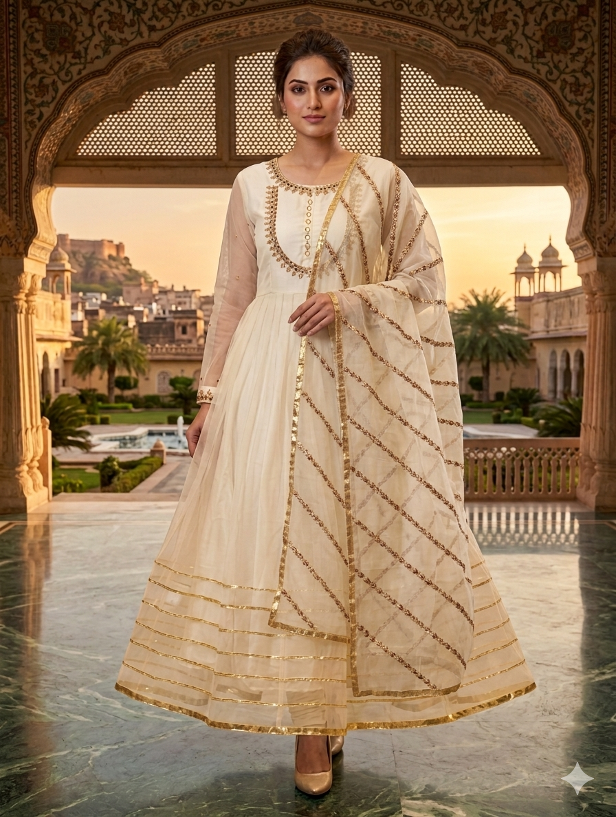 Lf055- 3pc Organza Flayer Maxi With Daman Lace And HandMade Neckline With Trouser And Organza Dupatta
