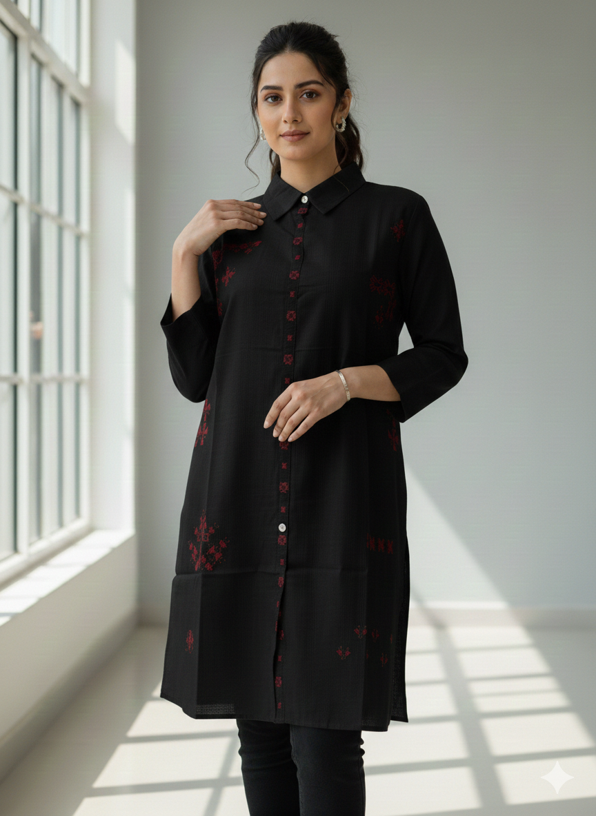 St111- Floral Embroiderd Top