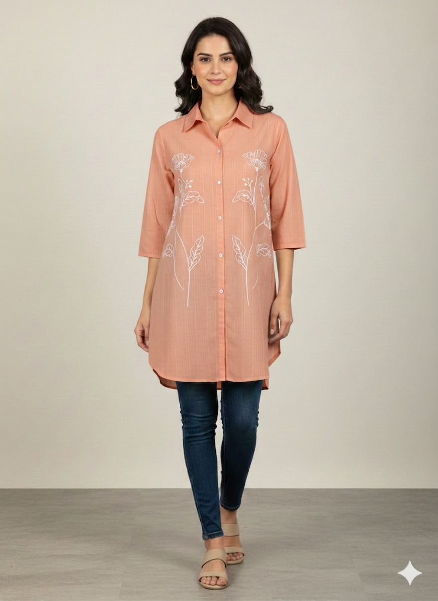 St121- Flower Embroiderd Top