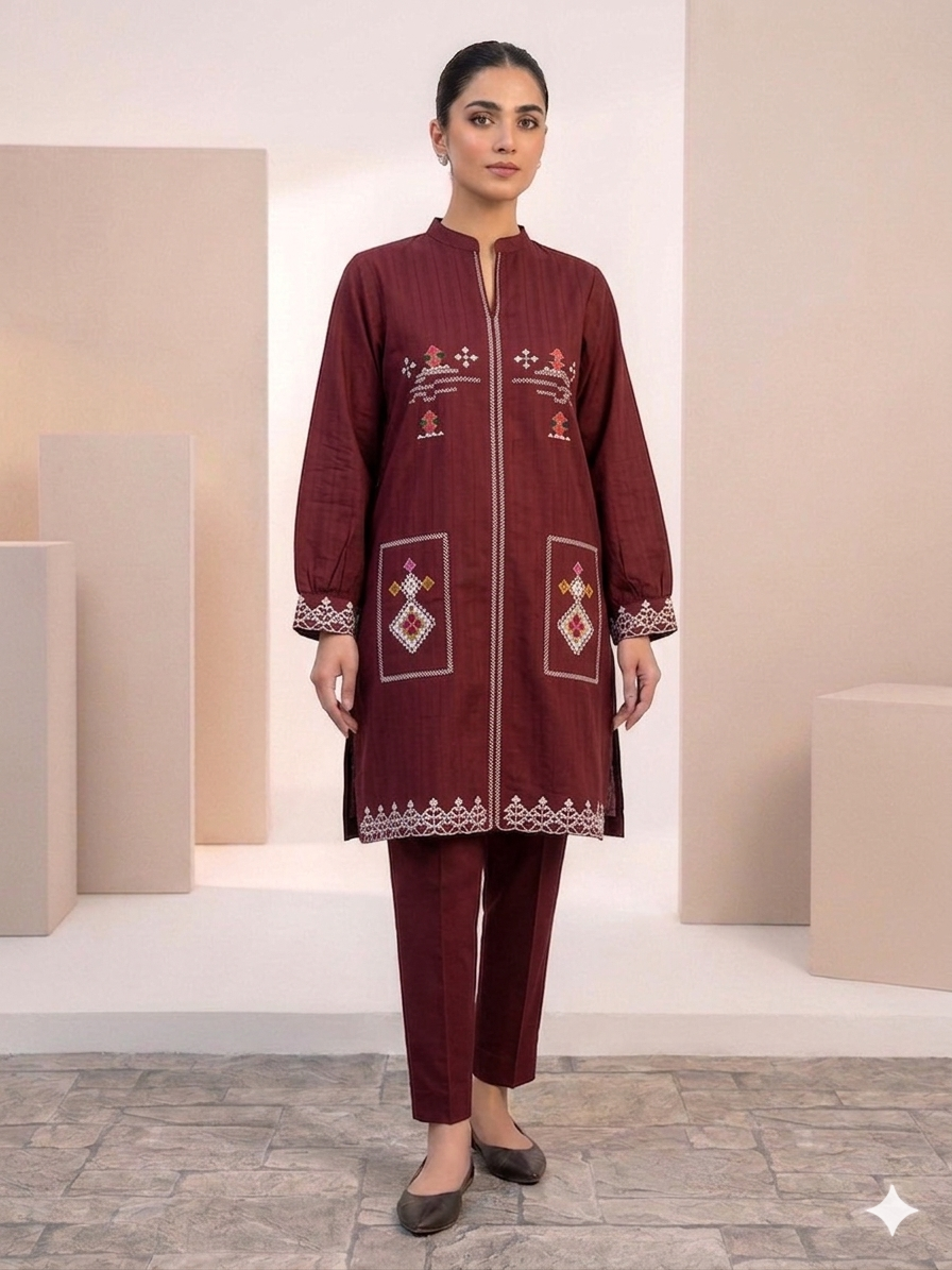 St105- Floral Embroidered Top