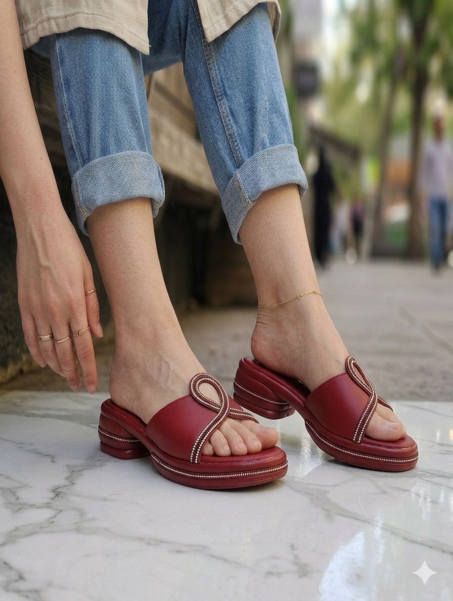 Sh034- Comfortable Block Heel Chapal