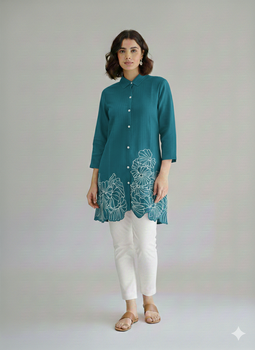 St117- Daman Embroiderd Top