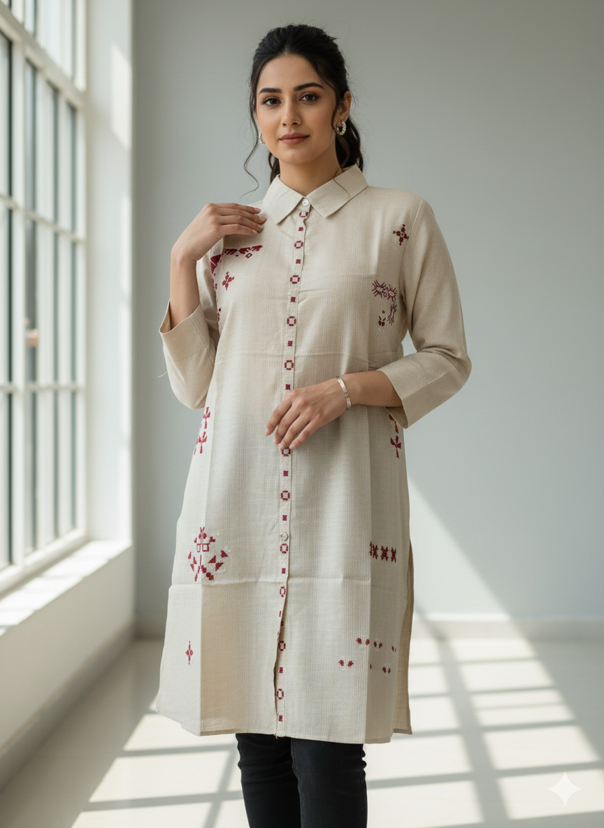 St111- Floral Embroiderd Top