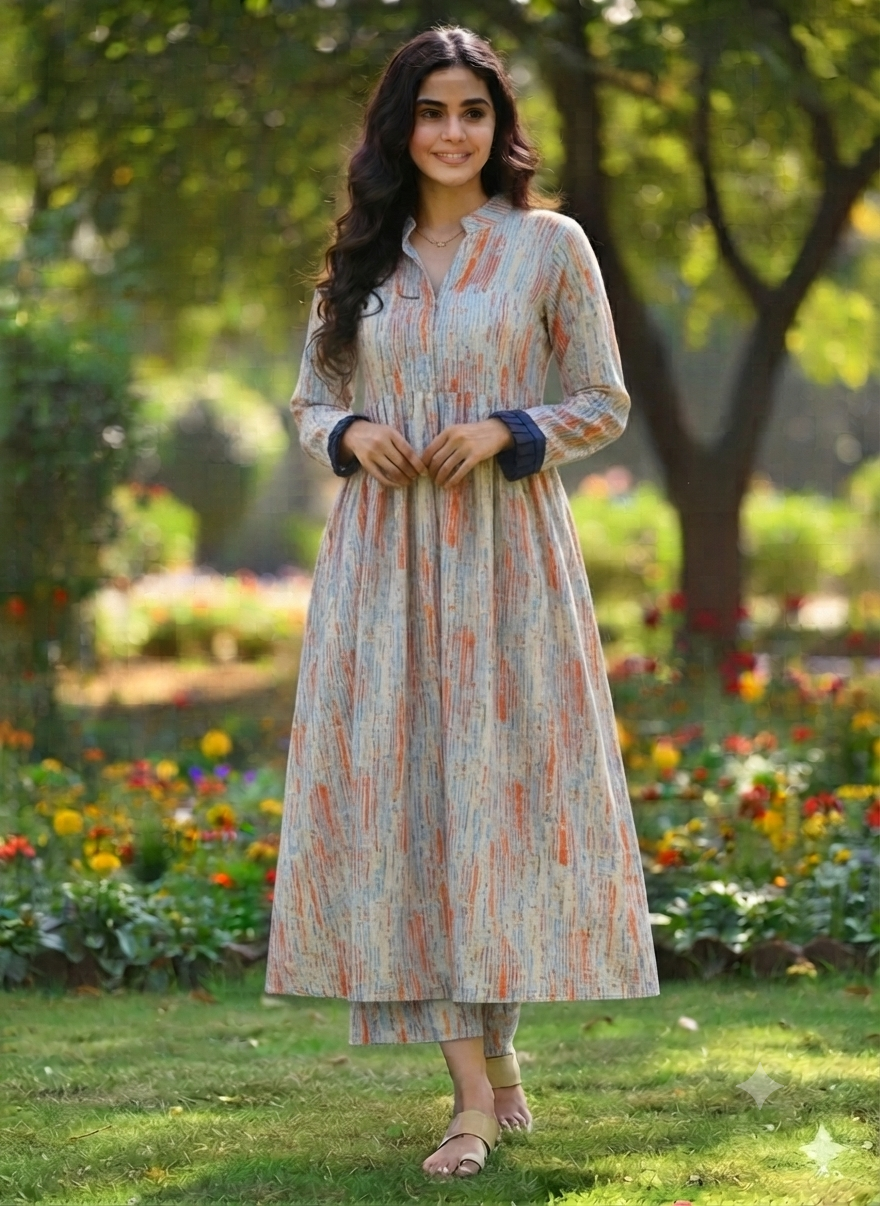 Cs035- Georgette Printed Frock