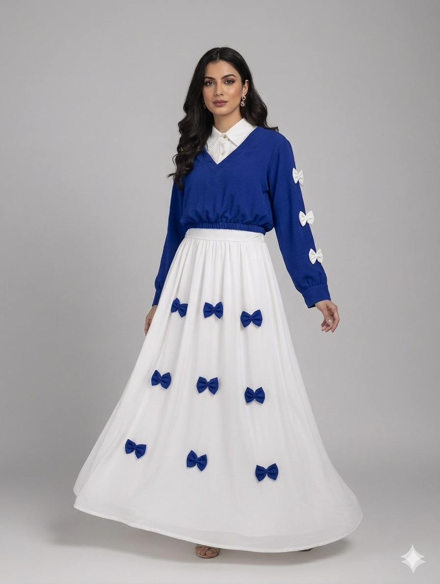 Cs017- 2pc Imported Grip Bow Style Maxi With Top