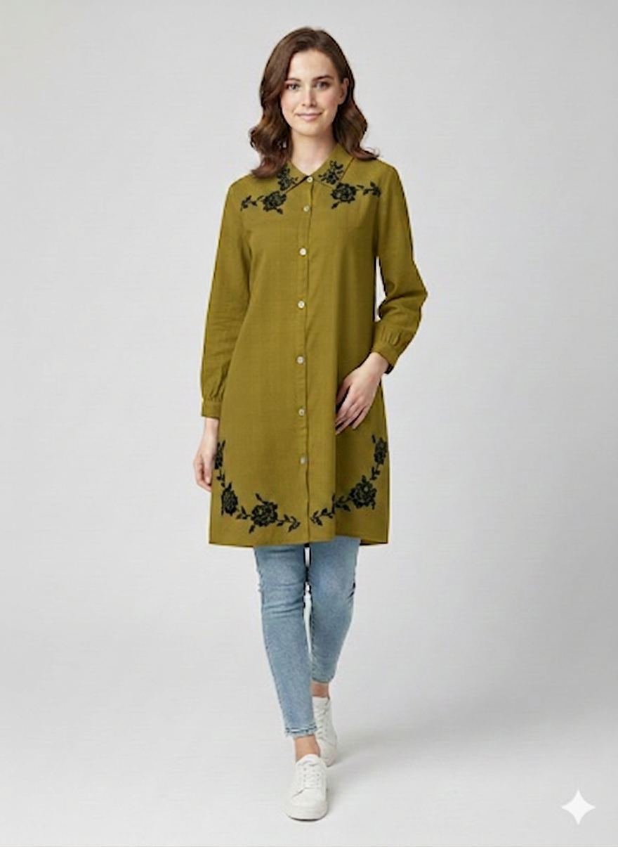 St053- Floral Embroidered Top