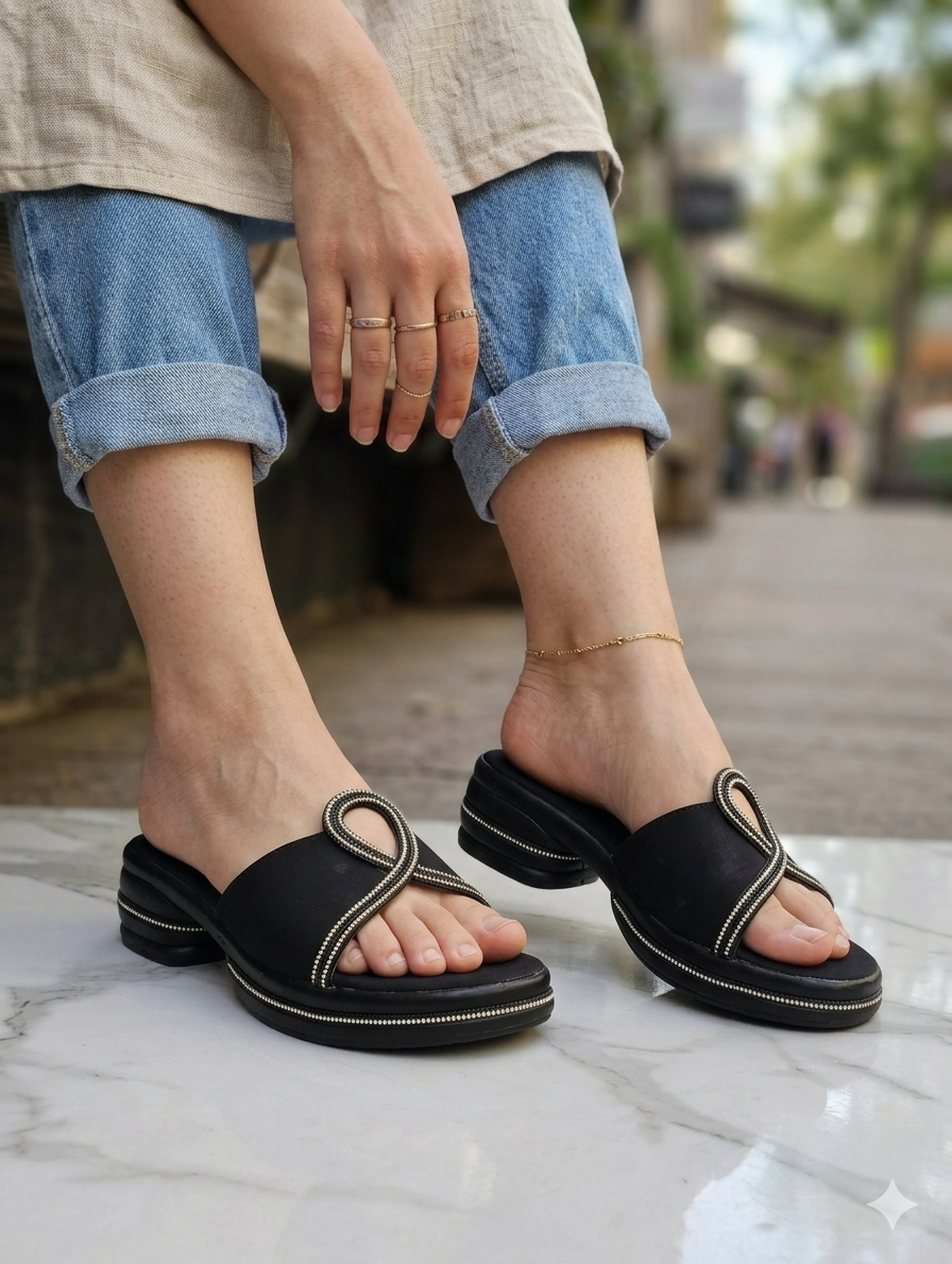 Sh034- Comfortable Block Heel Chapal