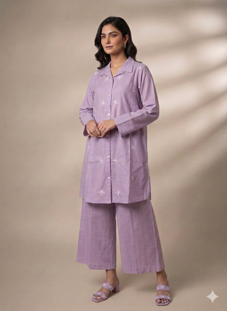 Cs050- Trending Cotton Embroidered Cordset