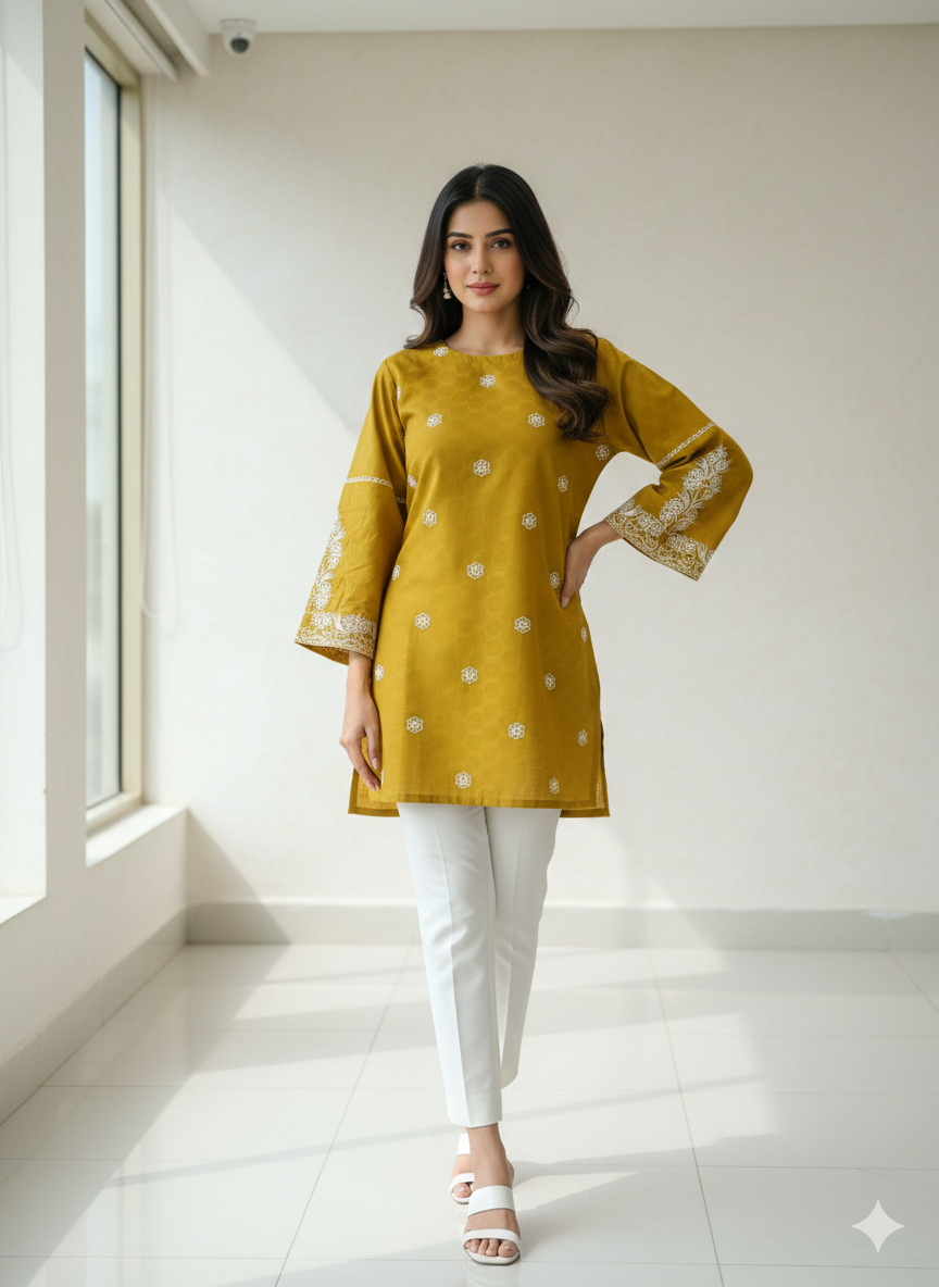 St094- Floral Embroidered Top