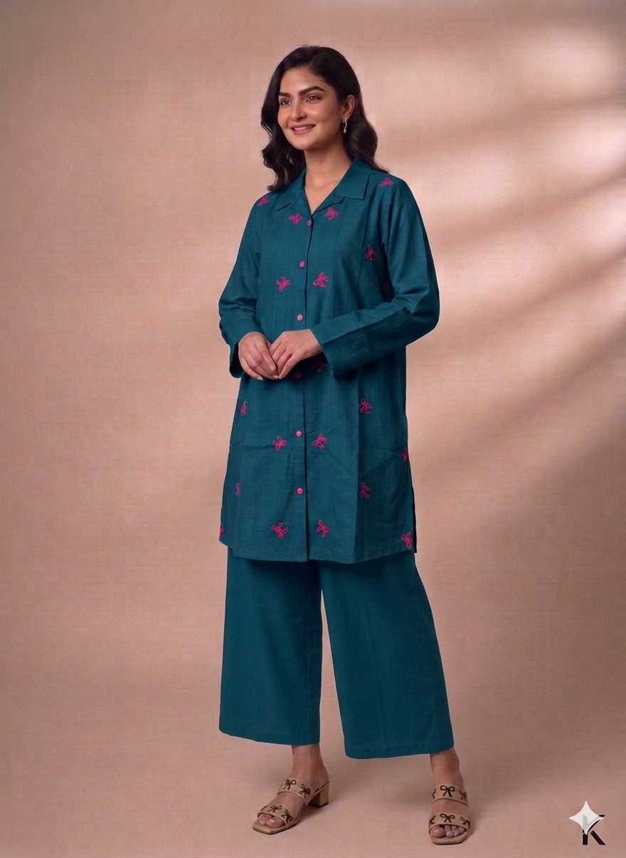Cs050- Trending Cotton Embroidered Cordset