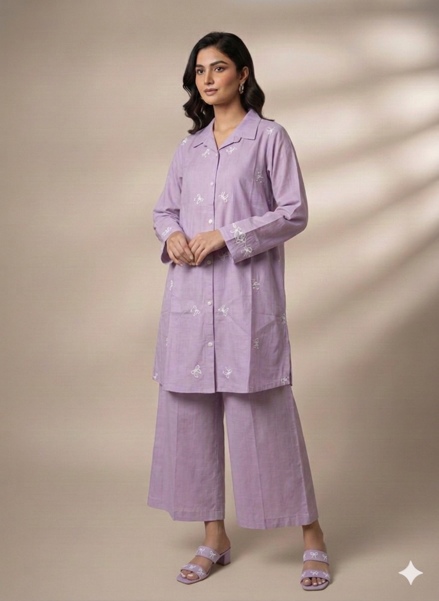 Cs050- Trending Cotton Embroidered Cordset