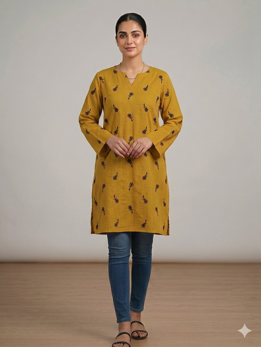 St133-Random Floral Embroidered Top