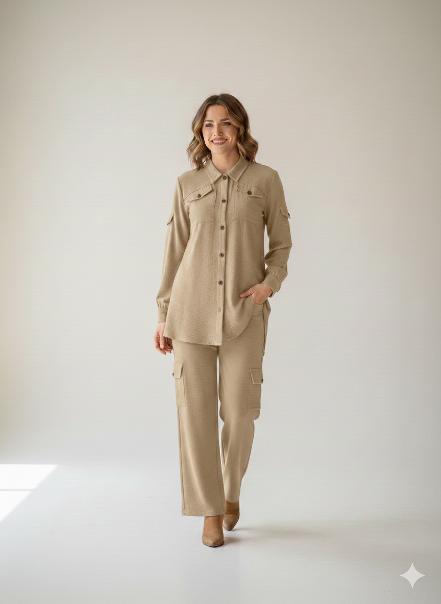 Cs028- Imported Jersey Cargo Style Cordset