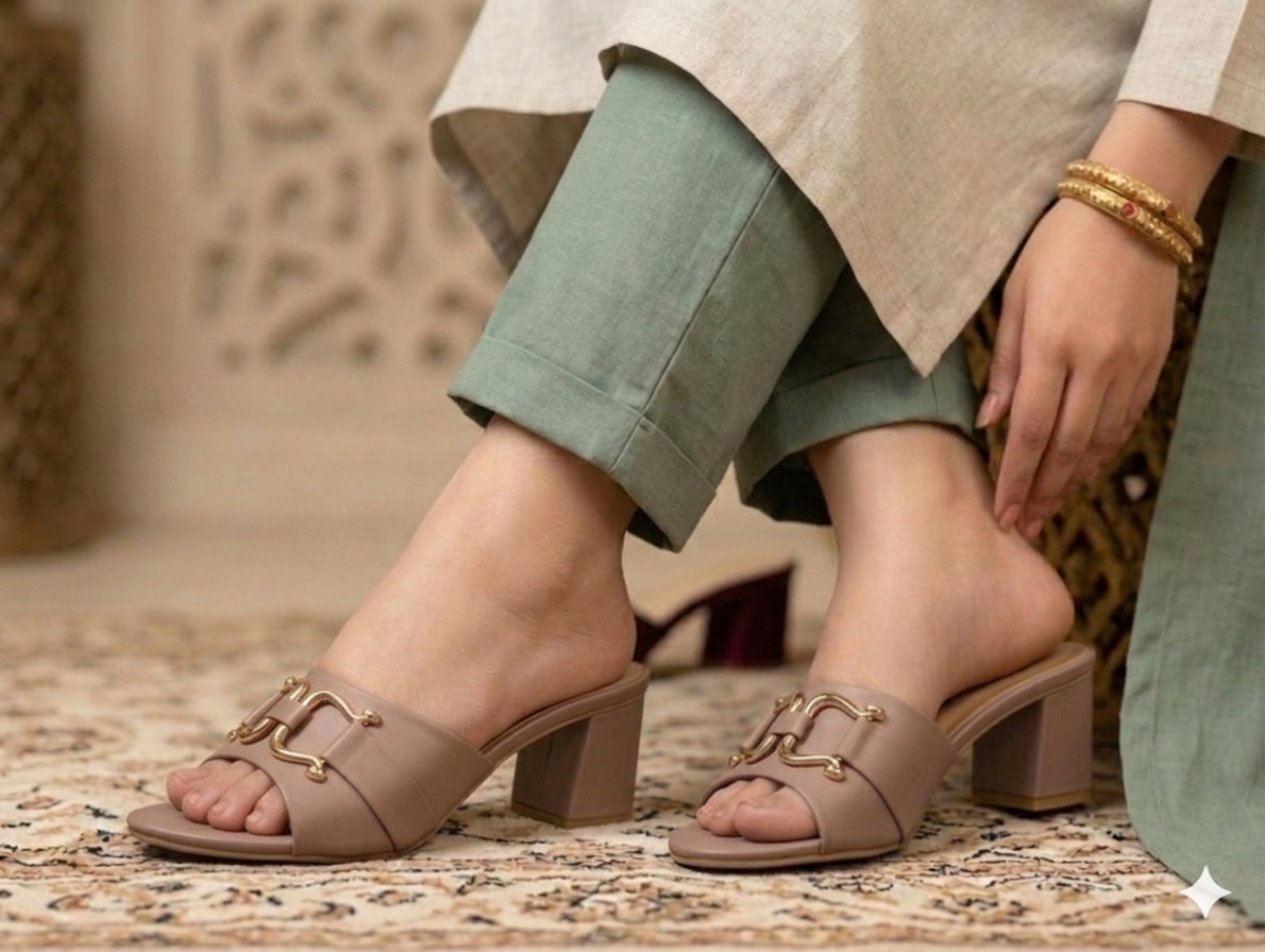 Sh010- Classic Block Heel Chappal