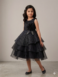 Ff002- Crystal Silk Floral Frock