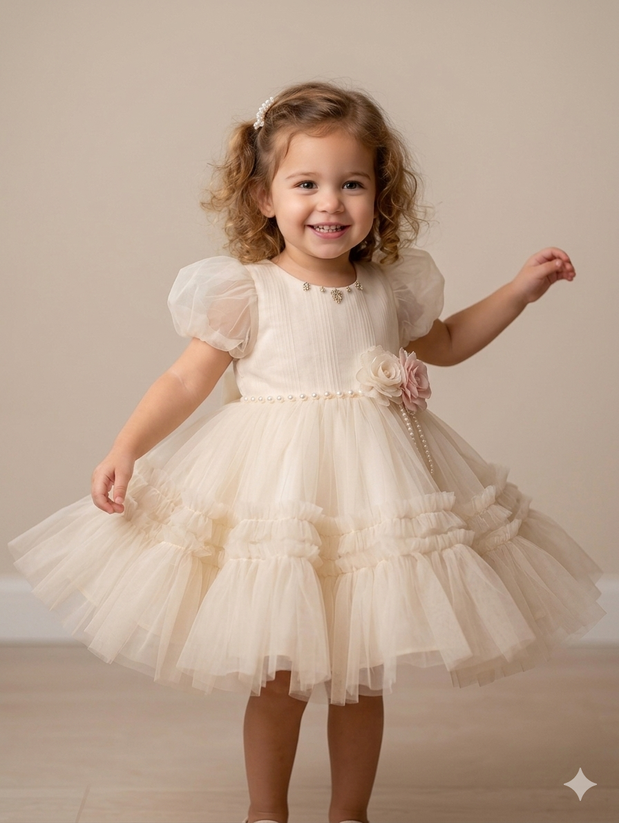 Ff017- Frill Frock For Babygirl