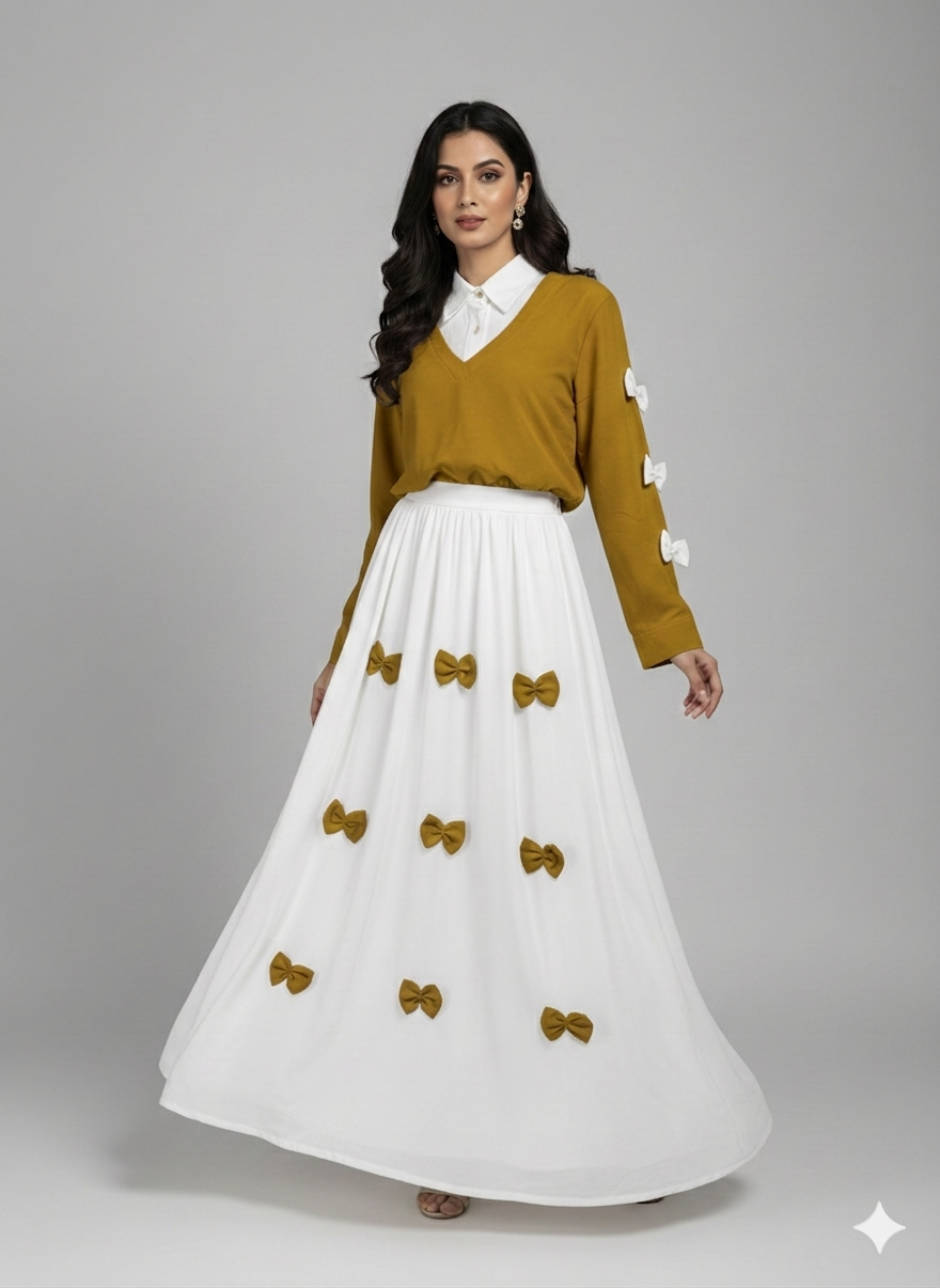 Cs017- 2pc Imported Grip Bow Style Maxi With Top