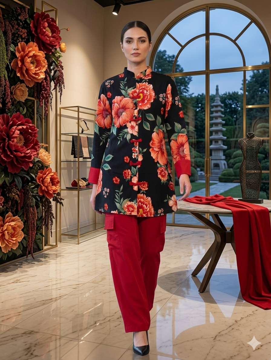 Cs051- Imported Georgette Top With Cargo Trouser