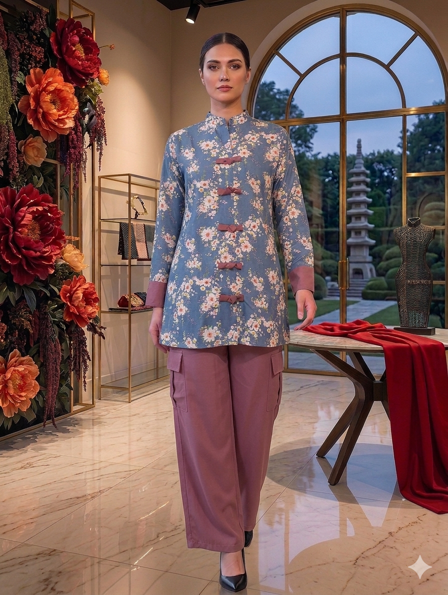 Cs051- Imported Georgette Top With Cargo Trouser