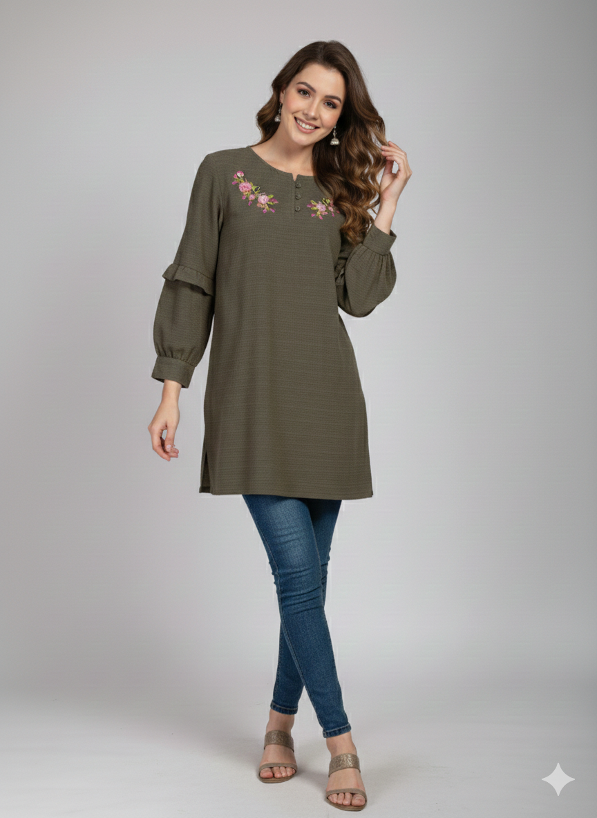 St112- Crush Embroiderd Top