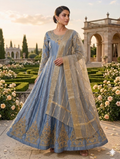 Lf051- 3pc HandMade Patch Maxi With Trouser And Organza Dupatta