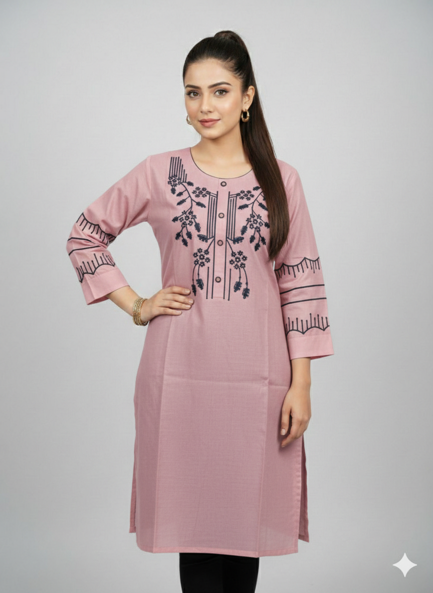 St099- Floral Embroidered Top
