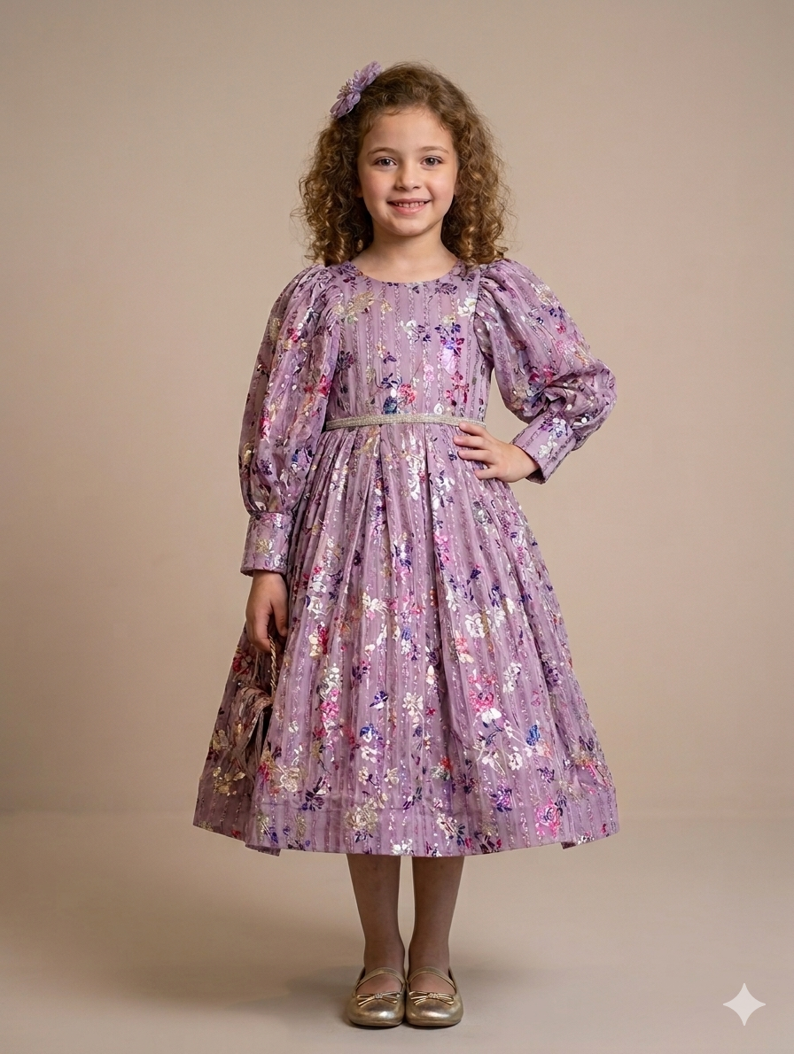 Ff040-Moonlight Imported Bow Style Frock