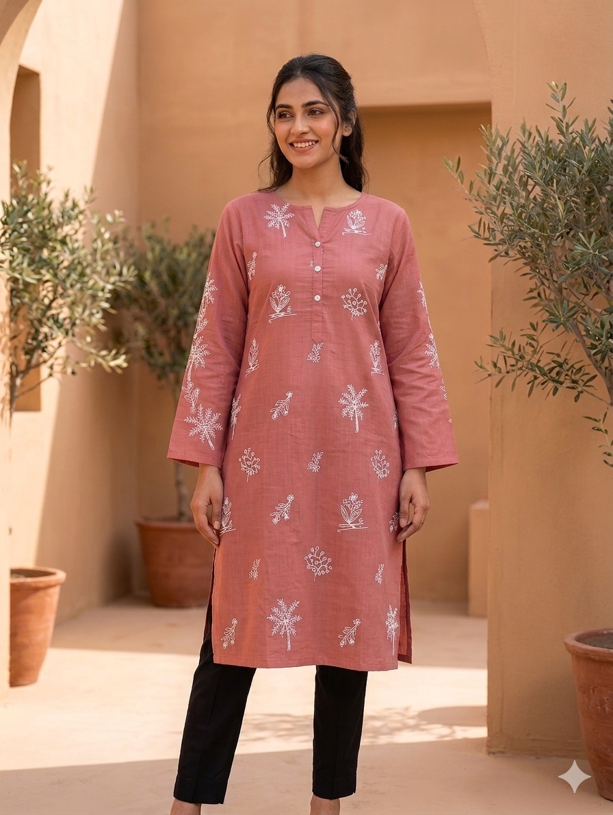St137- Floral Embroiderd Top