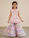 Ff024-Handmade Shirt With Multi Printed Sheesha Silk Sharara