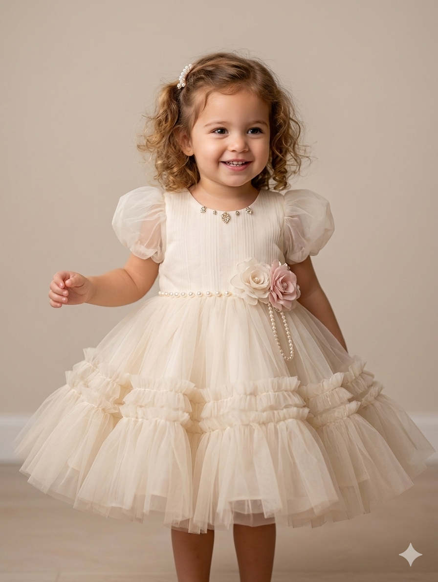 Ff017- Frill Frock For Babygirl