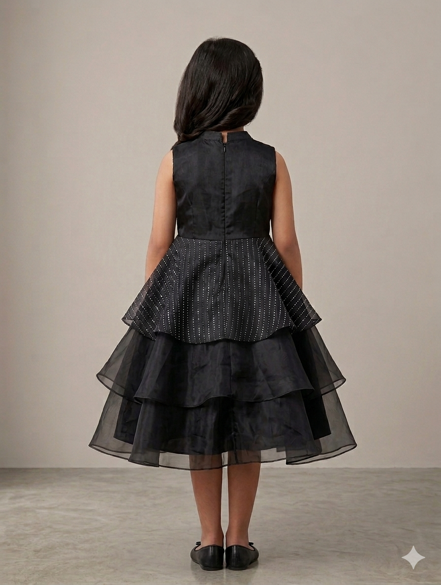 Ff002- Crystal Silk Floral Frock