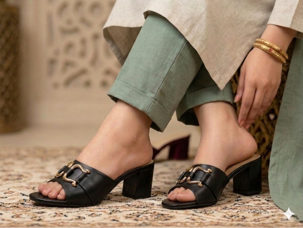 Sh010- Classic Block Heel Chappal