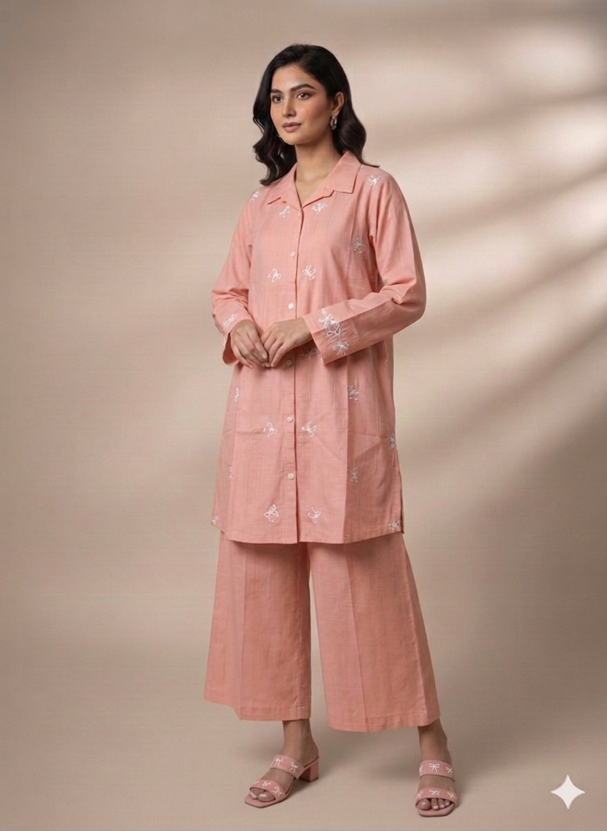 Cs050- Trending Cotton Embroidered Cordset