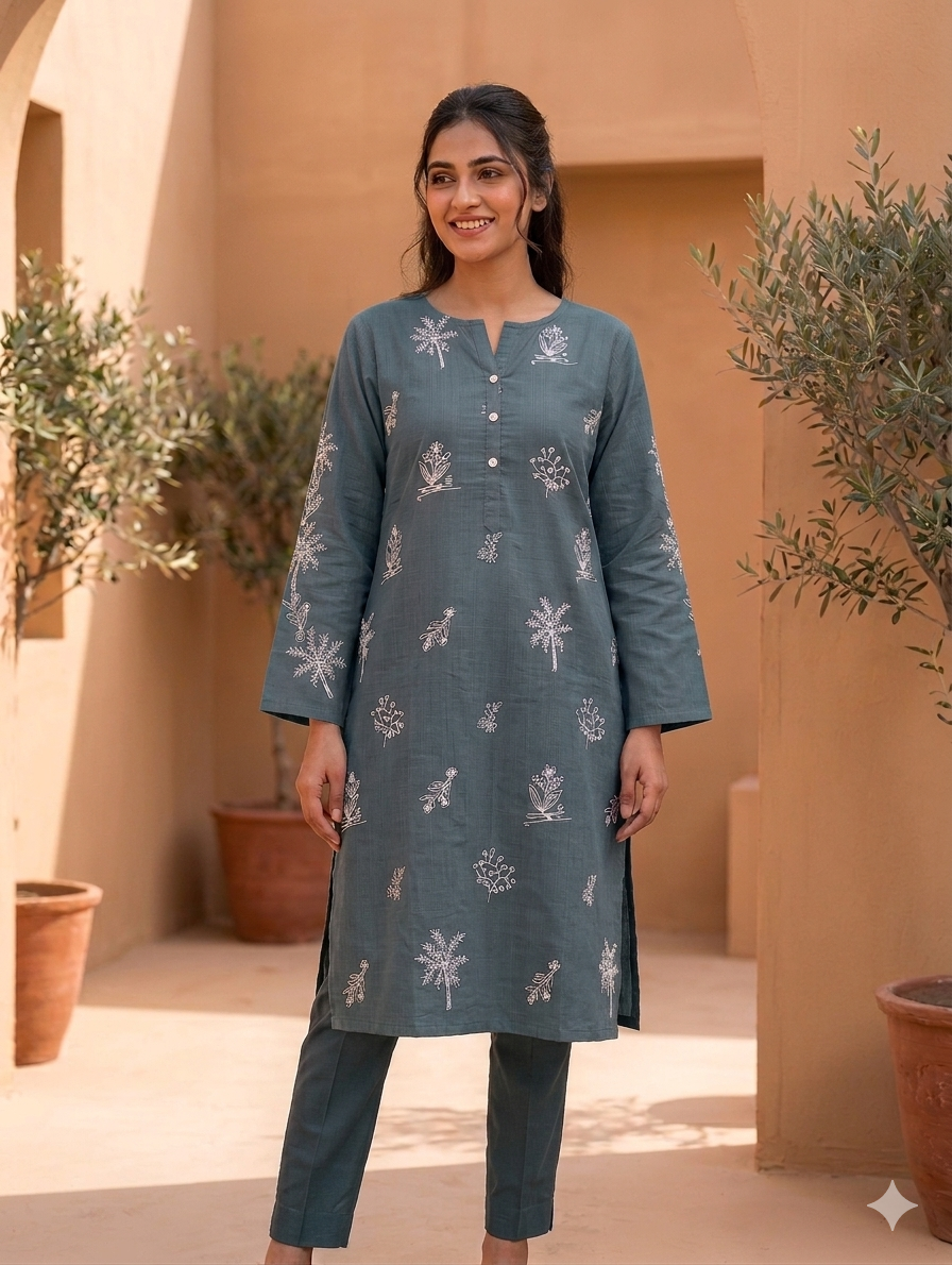 St137- Floral Embroiderd Top
