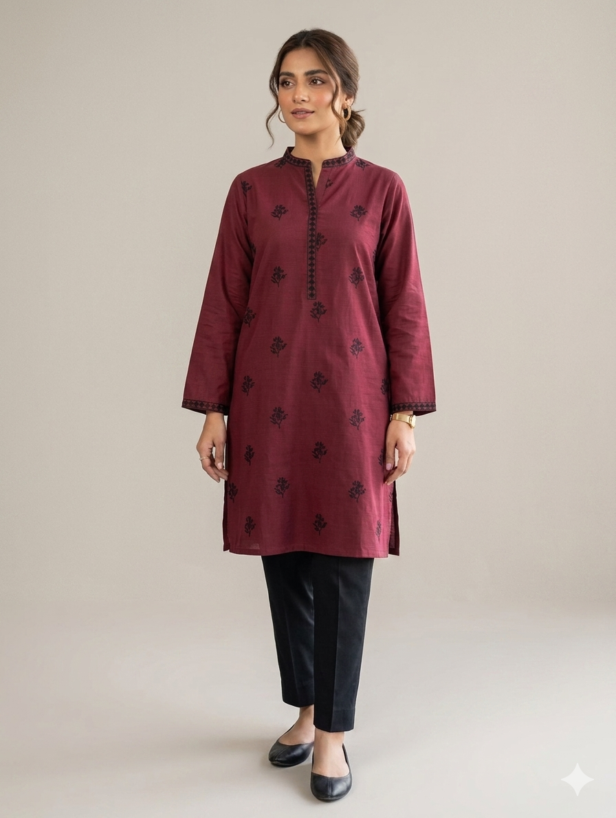 St130- Floral Embroiderd Top