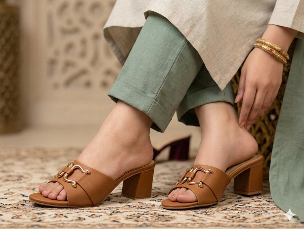 Sh010- Classic Block Heel Chappal