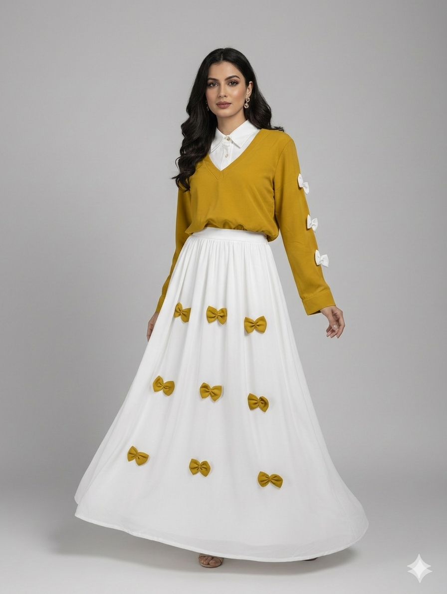Cs017- 2pc Imported Grip Bow Style Maxi With Top