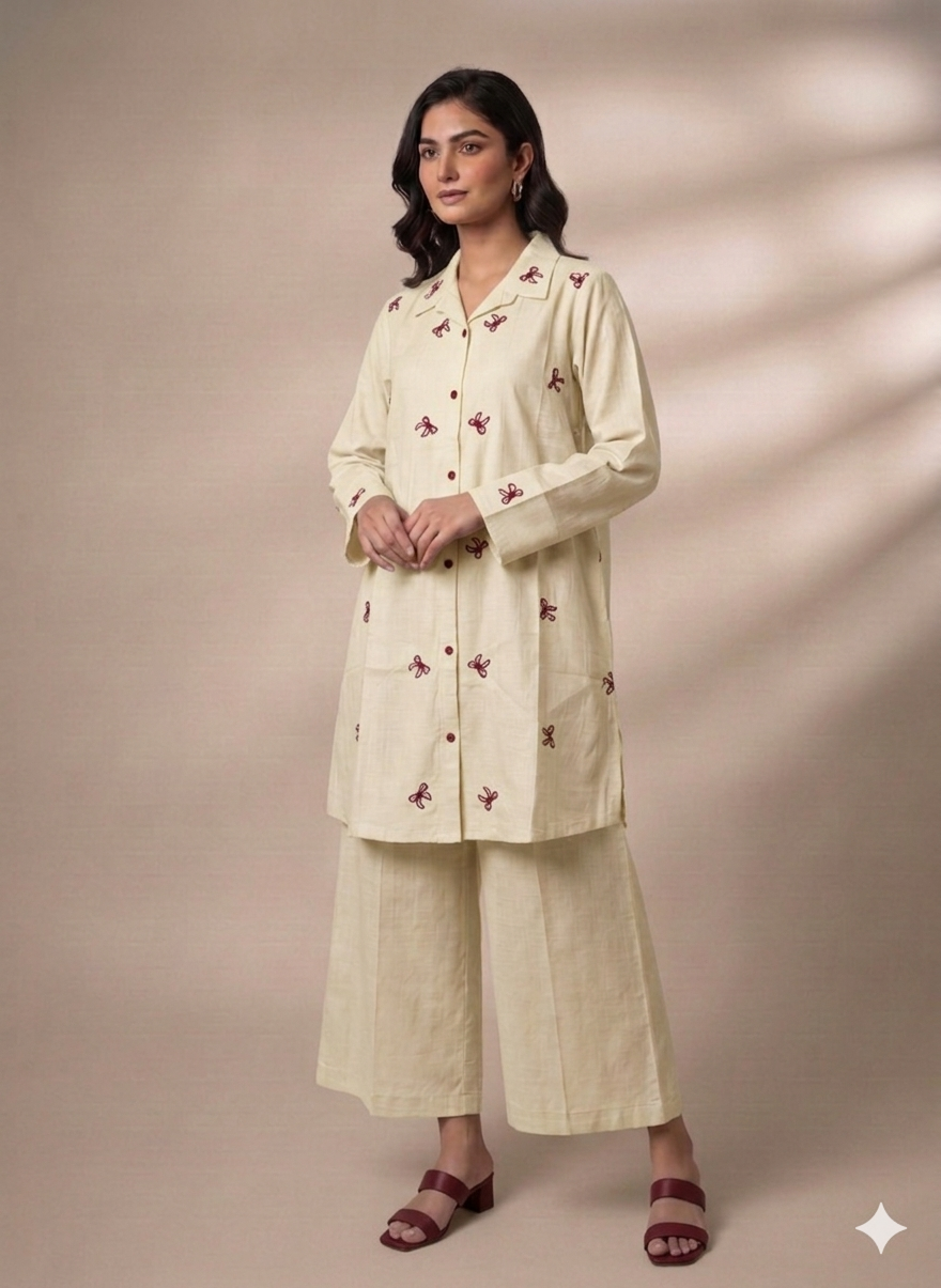 Cs050- Trending Cotton Embroidered Cordset
