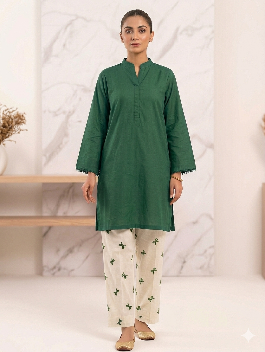 Cs055- Bow Embroidered Trouser With Shirt