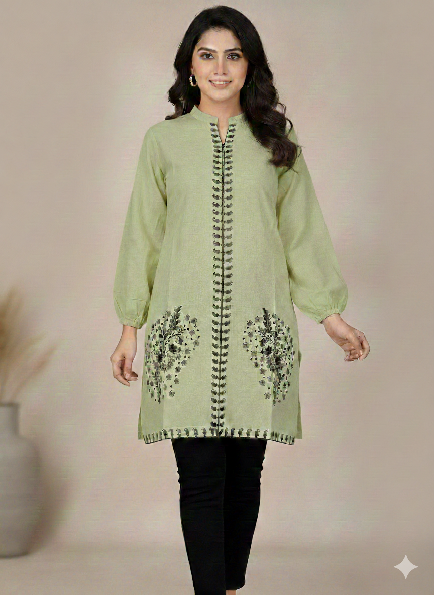 St116- Daman Embroiderd Floral Top