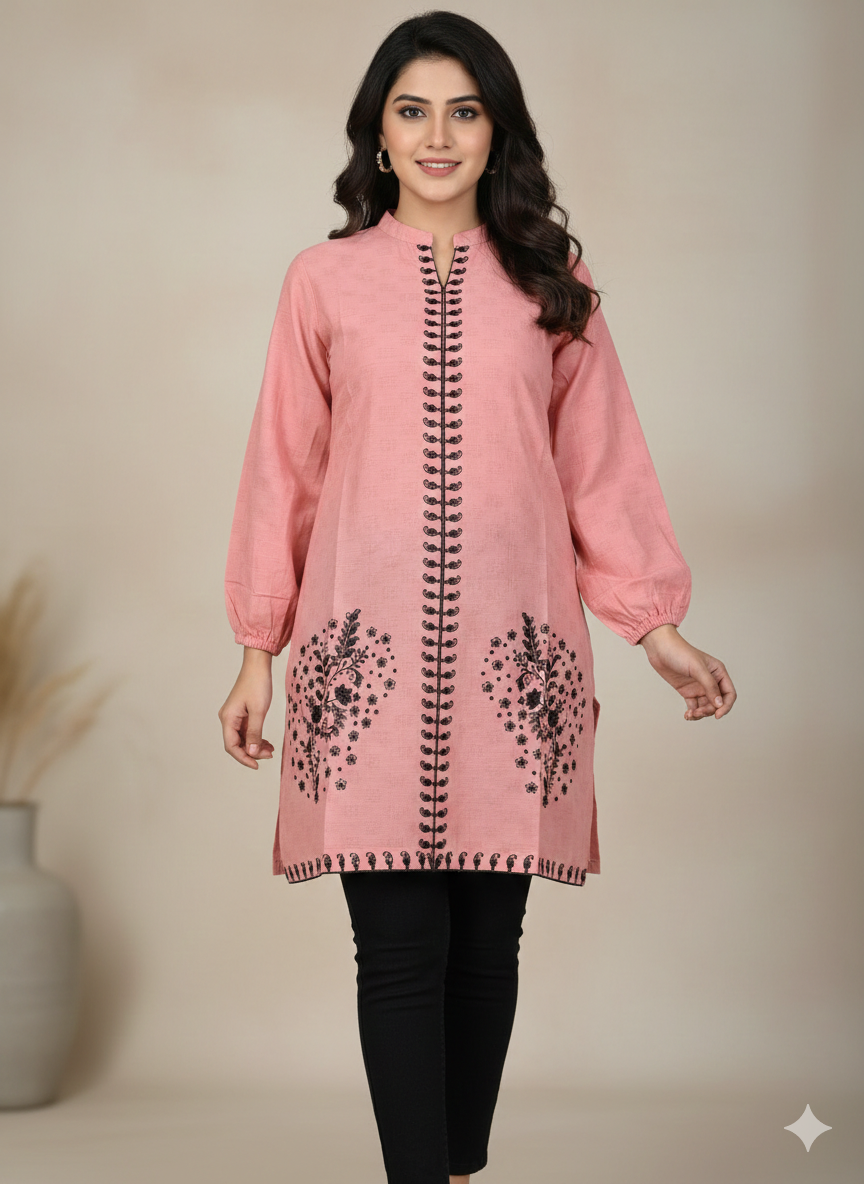 St116- Daman Embroiderd Floral Top