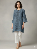 St054- Floral Embroidered Top