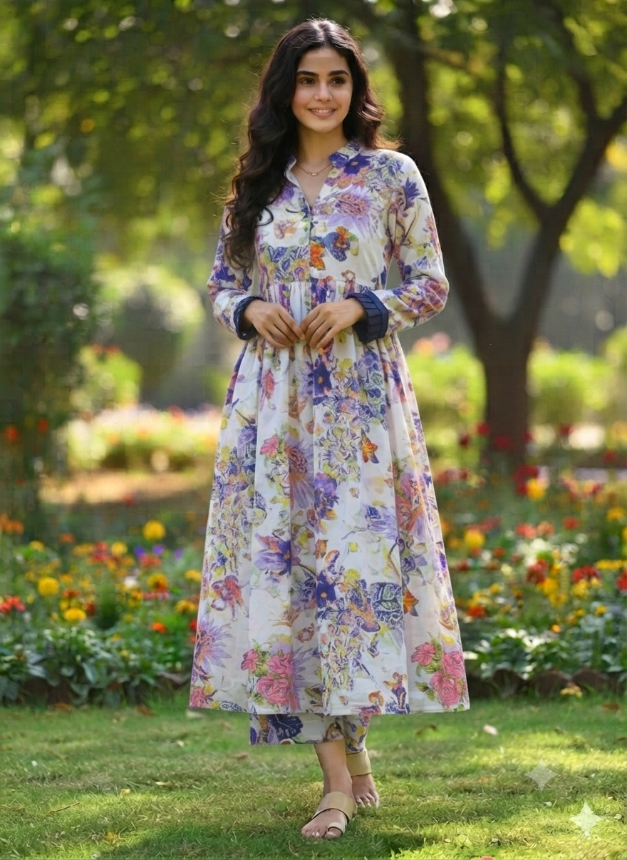 Cs035- Georgette Printed Frock
