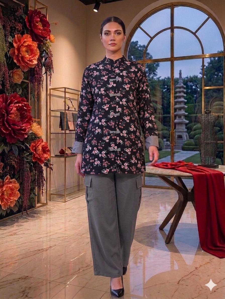 Cs051- Imported Georgette Top With Cargo Trouser