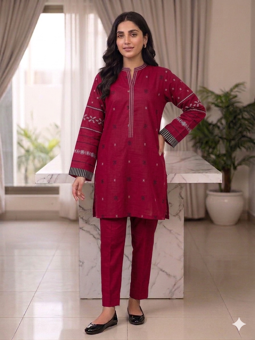 St126- Cotton Random Embroidered Top