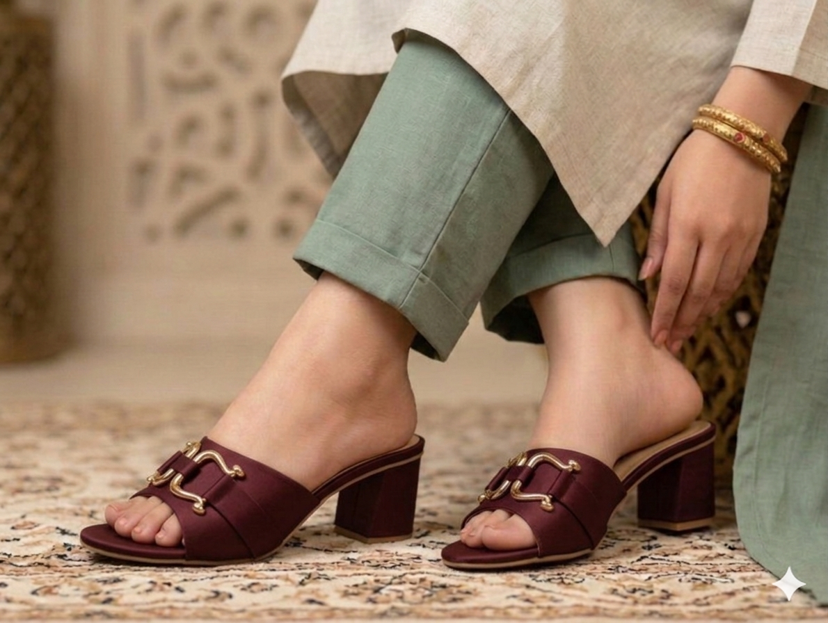 Sh010- Classic Block Heel Chappal