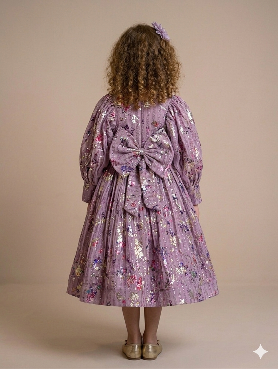 Ff040-Moonlight Imported Bow Style Frock