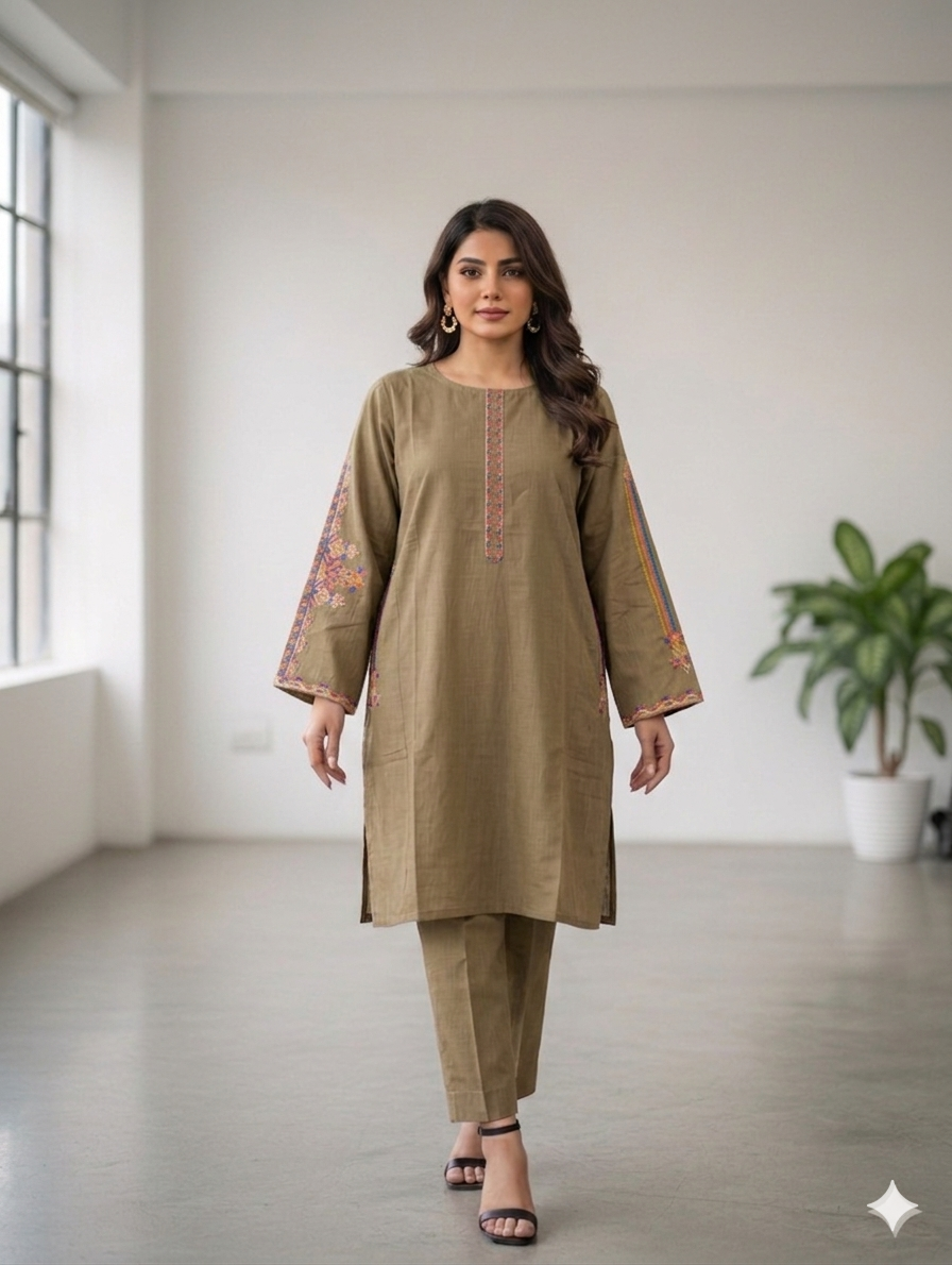 St092- Floral Embroidered Top
